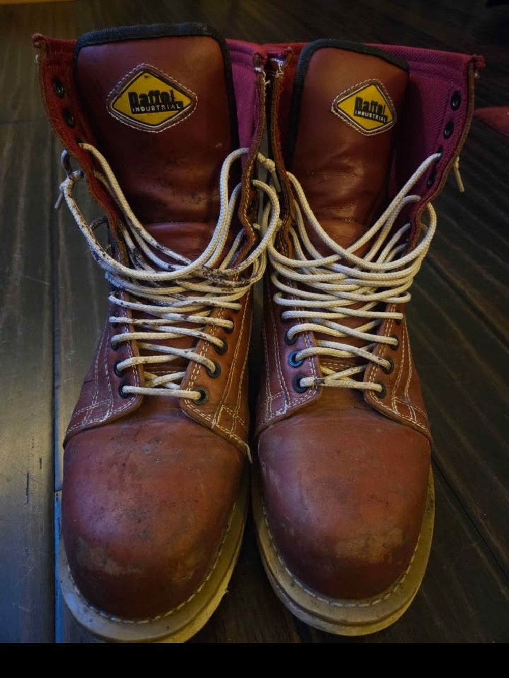 Men's Red Leather Work Boots